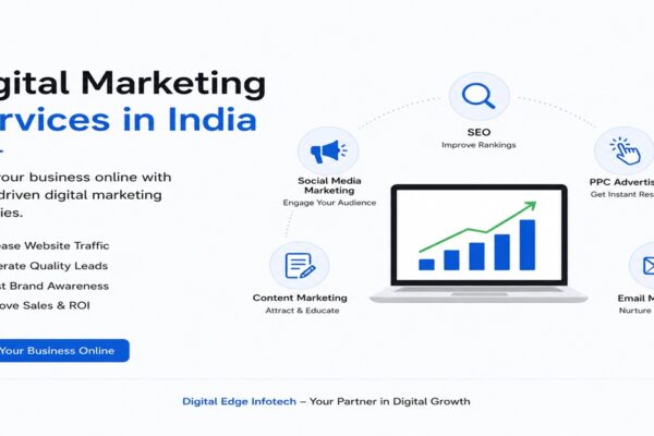digital marketing services banner in India featuring SEO, social media, PPC, content marketing, and business growth analytics.”